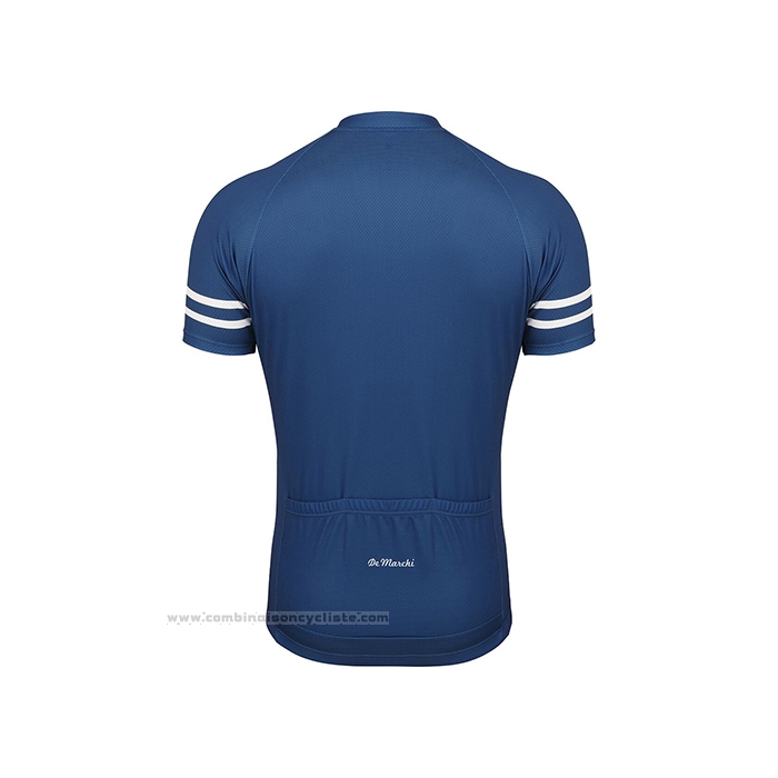 2021 Maillot Cyclisme de Marchi Fonce Bleu Manches Courtes et Cuissard
